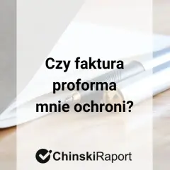 Otwarty notatnik z długopisem i tekstem "Czy faktura proforma mnie ochroni?".