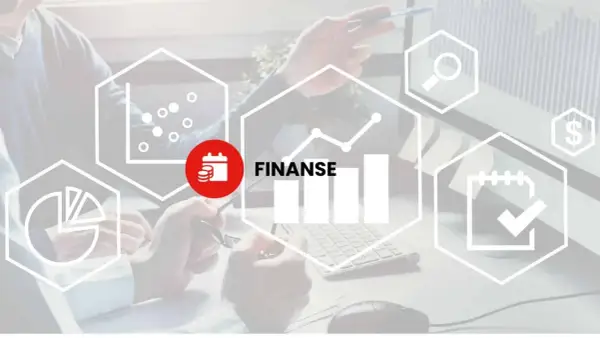 Analiza finansów i podatków pośrednich. Ikony symbolizują analizę danych, wykresy, pieniądze i terminy.